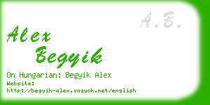 alex begyik business card